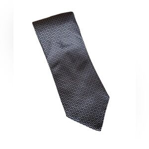 Giorgio Armani Collezioni Black White Geometric Pattern Necktie Italy Made VTG